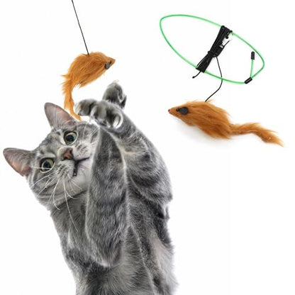 SPOT A-Door-Able Bouncing Mouse Cat Toy - Hanging Rattle & Catnip Interactive Toy, Entertain Cats for Hours, Indulge Natural Hunting Instincts, Provide Mental Stimulation, Suspend From Any Door Frame