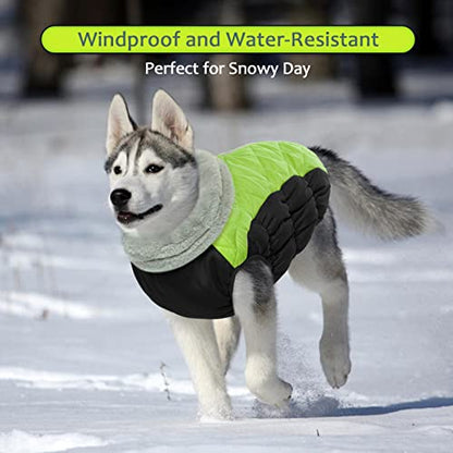 Lelepet Dog Coat Warm Dog Winter Coat Waterproof Dogs Jacket with Harness Built in Reflective Pet Fleece Vest Zip-Up Cold Weather Coats for Small Dogs Turtleneck & Windproof Coats Chihuahua Lime XS - color: Lime, size: X-Small