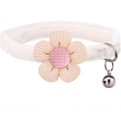 Breakaway Cat Collars with Bells, MUZIEBA Kitten Collar for Girl Boy Adjustable Safety Kitty Collars for Cats Puppy and Small Pets (White) - color: White