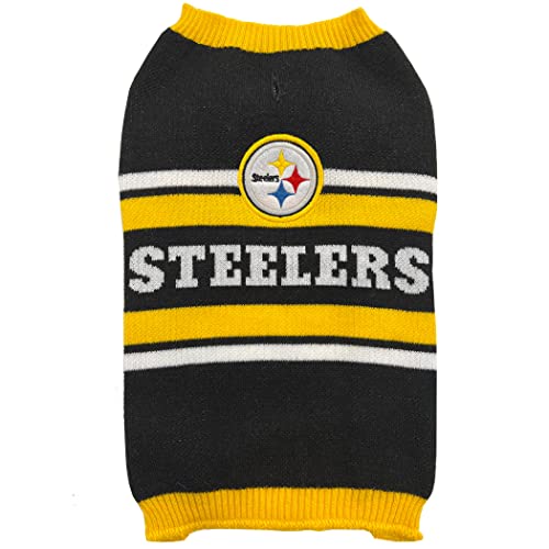 NFL Pittsburgh Steelers Dog Sweater, Size Small. Warm and Cozy Knit Pet Sweater with NFL Team Logo, Best Puppy Sweater for Large and Small Dogs - color: Pittsburgh Steelers, size: Small