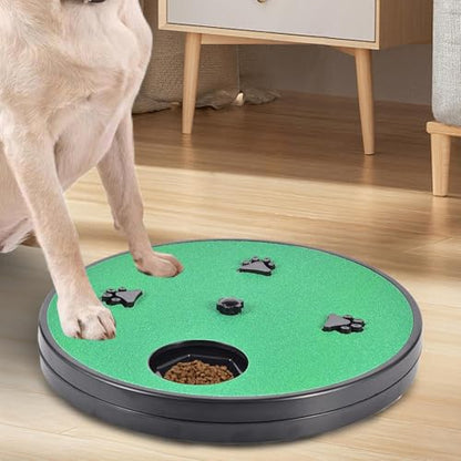 Adjustable Dog Nail Scratch Board with Treat Box 33x33x4cm Rotating Dog Nail Scratch Pad, Anti-Slip Interactive DogNail File Scratchs Pad, for Furniture Couch Floor Car Training Foraging - color: Green