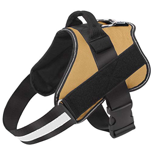 Dog Harness, No-Pull Reflective Dog Vest, Breathable Adjustable Pet Harness with Handle for Outdoor Walking - No More Pulling, Tugging or Choking (Army Yellow, XS) - color: Army yellow, size: X-Small (Pack of 1)