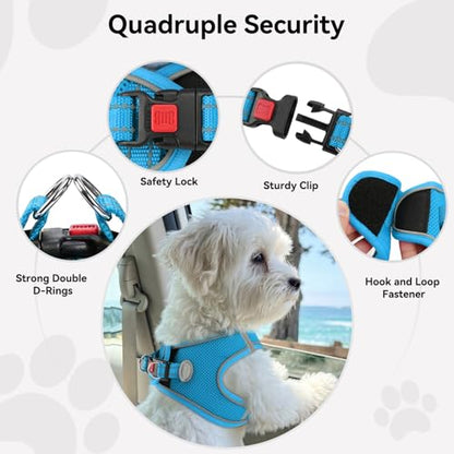 Joytale Small Dog Harness, Breathable Mesh Step-in Vest, Reflective Soft Padded Harnesses for Cats and Puppies Dogs, Sky Blue, XXXS - color: SkyBlue, size: XXXS--Chest: 10.5-12''