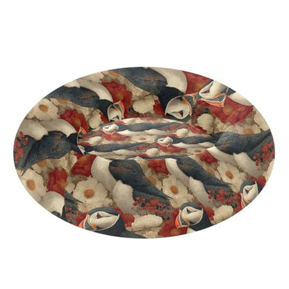 Calming Donut Dog Bed Blossom Puffins Design, 22" Washable Pet Lounger with Removable Cover, Cozy Cushion Comfort Nest for Medium Dogs - size: Medium