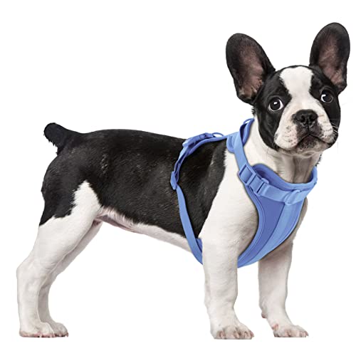 No Pull Lightweight Dog Harness: Adjustable Breathable Pet Vest Harness with Soft & Comfortable Cushion for Small Medium Large Dogs (Medium, Blue) - color: Blue, size: M:Neck=11.81"-18.11"/Chest=18.11"-27.95"
