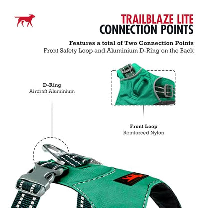 Tuff Pupper All-Day Wear Dog Harness | for Walking, Trail Running, Hiking | Front & Back Leash Clips | Reflective Trim | Easy On/Off Buckles | Lightweight Breathable | No Pull Design (XXS, Teal) - color: Tropical Teal, size: XX-Small