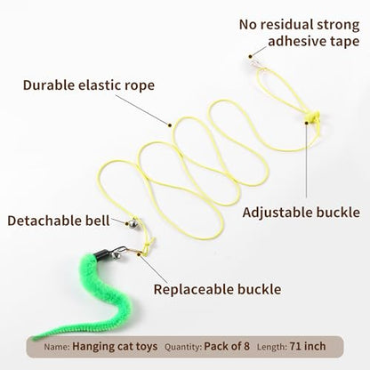 Interactive Cat Toys, 8 Assorted Teaser Refills, 3 Indoor Cat Hanging Toy and 1 Interactive Wand Suitable for Indoor Cats - style: 12 Wand /Hanging