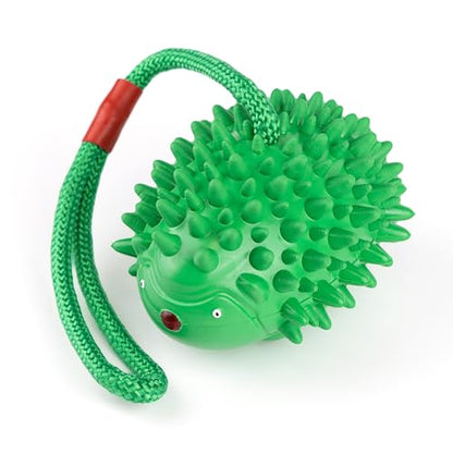 Fuzzl Eco Rubber Chuck & Treat Hedgehog - Green - Long Lasting Dog Chew Toys for Aggressive Chewers Strong Dog Toy for Dogs Durable Puppy Toys - style: Hedgehog Green