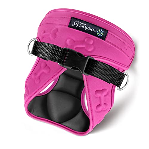Comfort Fit Dog Harness No Pull No Escape Harness Adjustable Buckles Soft Padded Reflective Choke Step in Dog Vest with Easy Control Handle for Small Medium Large Dogs & Puppies - color: Pink, size: XS (Chest 11" - 13")