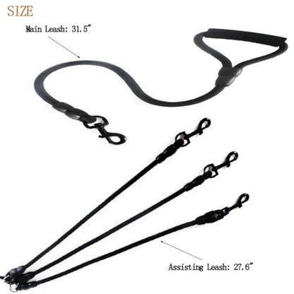 3 in 1 Durable Nylon Dog Leash with Padded Handle, 360° Swivel No Tangle Climbing Rope Removable Pet Traction Rope, Lead for Medium Large Dogs Black - color: Black