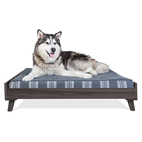 Furhaven Elevated Dog Bed Frame for 40" x 32" XL Dog Beds, Easy Assembly - Mid-Century Modern Bed Frame - Gray Wash, Jumbo/XL - color: Veneer Gray Wash, size: 40" x 32"