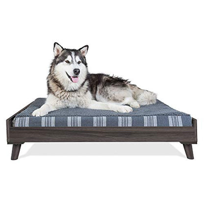 Furhaven Elevated Dog Bed Frame for 40" x 32" XL Dog Beds, Easy Assembly - Mid-Century Modern Bed Frame - Gray Wash, Jumbo/XL - color: Veneer Gray Wash, size: 40" x 32"