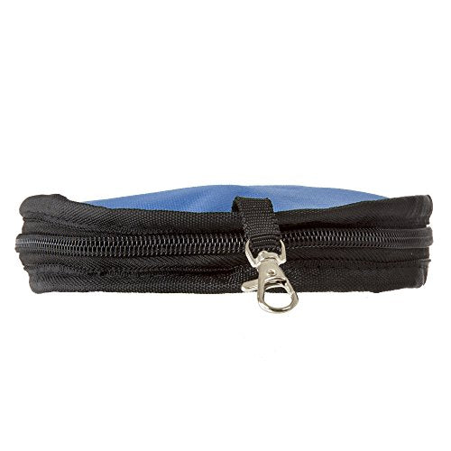 PETMAKER Collapsible Pet Bowls Collection - Portable Silicone Food and Water Dog Bowl Set, BPA and with Carabiner Clips for Travel- 2 Pack, 32oz Each Blue