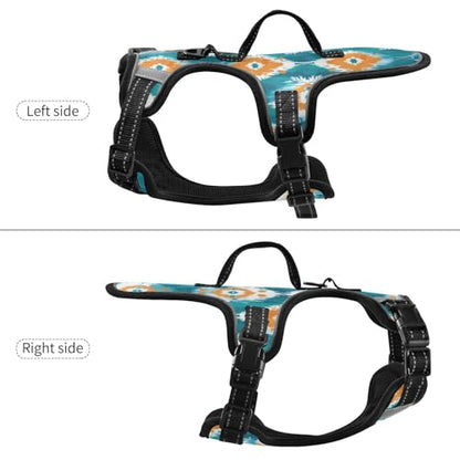 Boho Green Orange Reflective Dog Walking Gear for Animal Hiking Stretchy Vest for Walking at Night with Handle Chaleco para perro Medium