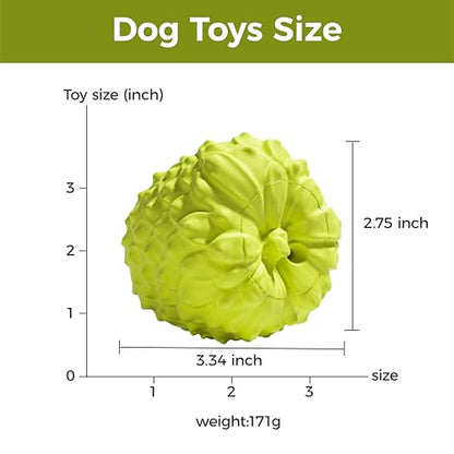 MewaJump Dog Squeaky Toys for Aggressive Chewers, Interactive Natural Rubber Chew Toy for Small Puppy Dogs, Tough Dog Toys for Medium Breed, Keep Dogs Busy, Training and Cleaning Teeth - color: Fruit-green