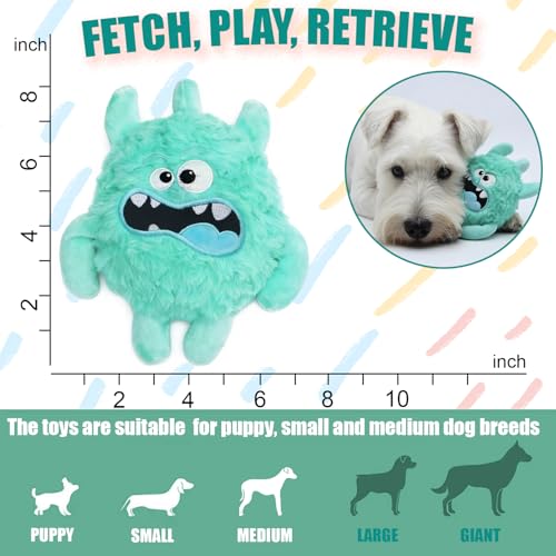 Plush Squeaky Dog Toy, Crinkle Stuffed Dog Toy Keep Them Busy Tug of War Birthday Dog Chew Toy for Small Medium Large Dogs (Light Green) - color: Light Green