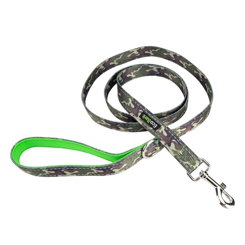 EcoBark Teacup Dog Leash - Soft & Reflective Toy Breed Leashes with Padded Handle - Strong & Durable - Training and Pulling for Tiny & Small Dogs (Camo) - color: Camo, size: 6 ft x 5/8 in - Thinnest Width