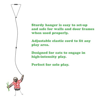 Meowijuana Jump 'n' Jamb Door Hanging Cat Toy | Sloth | Refillable Interactive Catnip Toy | Promotes Play and Cat Health | Includes Potent Catnip Grown in North America - color: Sloth Bundle