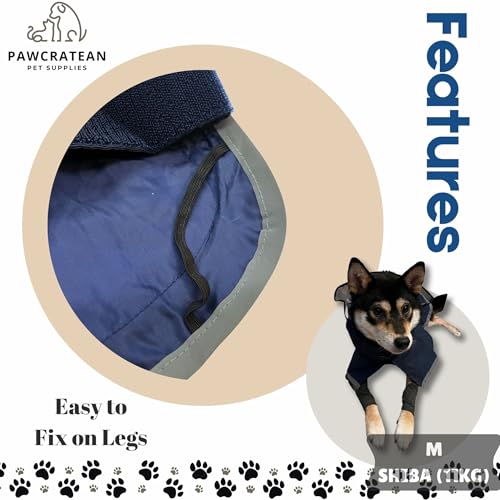 Dog Raincoat, Water Resistant, Adjustable, Cool Design (Dark Blue, Large) - color: Dark Blue, size: Large