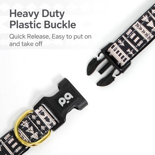 QQPETS Reflective Dog Collar with Soft Neoprene Padded Breathable Nylon Pet Collar Adjustable for Small Medium Large Dogs - color: Geometry, size: S