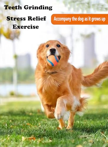 Dog Toy Ball,Rubber Sound-Producing Toy Ball, with a Groove Design That is Resistant to Bites, Has a High Bounce, Dog Training Interactive Pet Toy, Relieving Pet Anxiety,Pack of 2 - color: Yellow, size: Small/Large