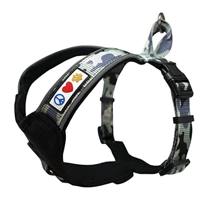 Pawtitas Reflective Padded Dog Harness for X-Small Dogs – Adjustable Puppy Step-in Vest | Fits Chest 14–18 in | No Pull Training Harness | XS | Grey Camouflage - color: Grey Camouflage, size: X-Small (Pack of 1)