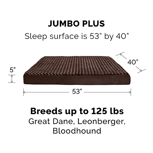 Furhaven Replacement Dog Bed Cover Ultra Plush Faux Fur & Suede Mattress, Machine Washable - Chocolate, Jumbo Plus (XX-Large) - color: Chocolate, size: Jumbo Plus (XX-Large) (Pack of 1)