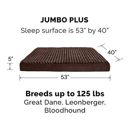 Furhaven Replacement Dog Bed Cover Ultra Plush Faux Fur & Suede Mattress, Machine Washable - Chocolate, Jumbo Plus (XX-Large) - color: Chocolate, size: Jumbo Plus (XX-Large) (Pack of 1)
