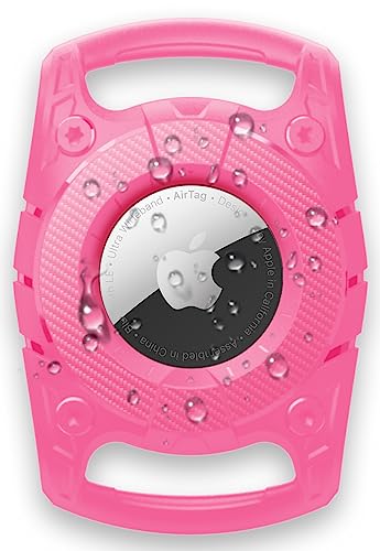 Compatible with Airtag Keyring Waterproof Pet Airtag Dog Collar Holder, Anti-Lost Shock Resistant for Air Tag Holder Hard TPU Airtag Dog Collar Case for Key,Backpack,Luggage,Cat,Dog GPS Tracker - color: Pink