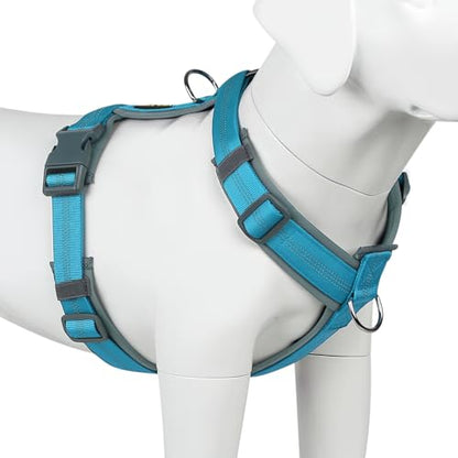 Plutus Pet No Pull Dog Harness, Adjustable Nylon Harness with Soft Padding, Reflective and Heavy Duty Dog Harness for Small, Medium, Large Dogs(Cyan, XS) - color: Cyan, size: XS