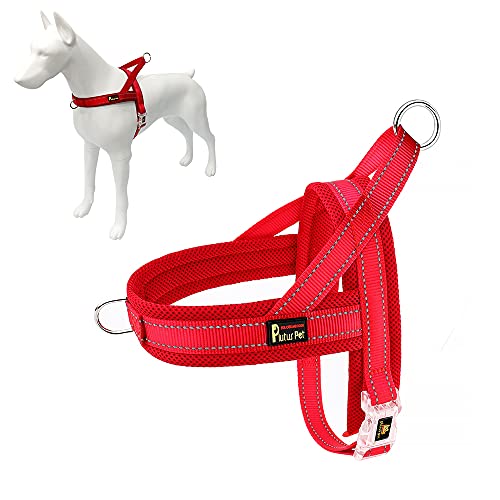 Plutus Pet No Pull Dog Harness with Breathable Mesh Padded, Adjustable Reflective Escape Proof Dog Harness, Quick Fit Dog Vest Harness for Small Medium Large Dogs(XXS, Red) - color: Red, size: XXS: chest 11.8"-15"