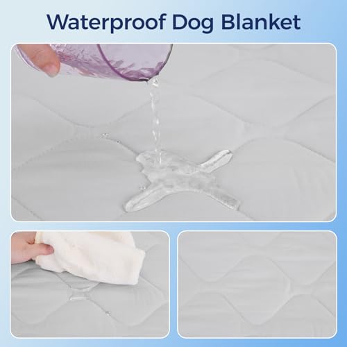 Rywell Cooling Blanket for Dogs, Large Dog Cooling Mat Q-Max>0.5, Durable&Versatile with Cooling&Soft Surfaces for All Seasons,Waterproof Protect Sofa Bed,40 * 60IN Washable Dog Blanket - size: 60*40*IN