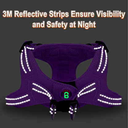 Dog Harness Step in Dog Vest Harness, Reflective Adjustable Puppy No Pull Harness Breathable Soft for Small and Medium Dogs Cats, Purple, XXS - color: Purple, size: XX-Small