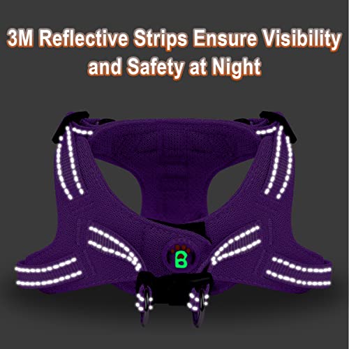 Dog Harness Step in Dog Vest Harness, Reflective Adjustable Puppy No Pull Harness Breathable Soft for Small and Medium Dogs Cats, Purple, XS - color: Purple, size: X-Small