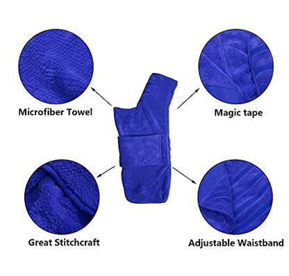 Geyecete Pineapple Grid Fast Drying Super Absorbent Dog Cat Bath Robe Towel - Blue, S - color: Blue(Pineapple grid), size: Small
