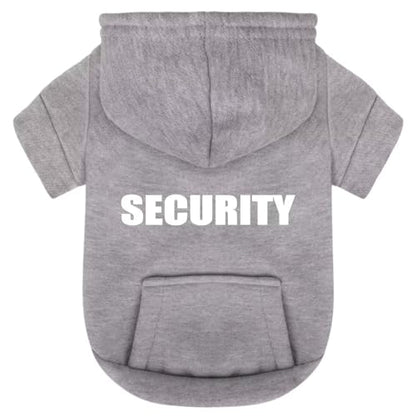 Paiaite Hemp Grey Chihuahua Dog Hoodie: Warm and Stylish with a 'Security' Printed Sweatshirt, Cold Weather Pet Clothes, and Sweater Coat All in One - Perfect for Winter and Cool Summer Nights! S - color: Hemp Grey, size: S-(3~5.5lb) | Chest(~15.7")