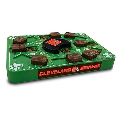 Pets First NFL Cleveland Browns Puzzle Treat Dog Toy - Interactive Toy for Dogs - color: CLEVELAND BROWNS, size: Standard