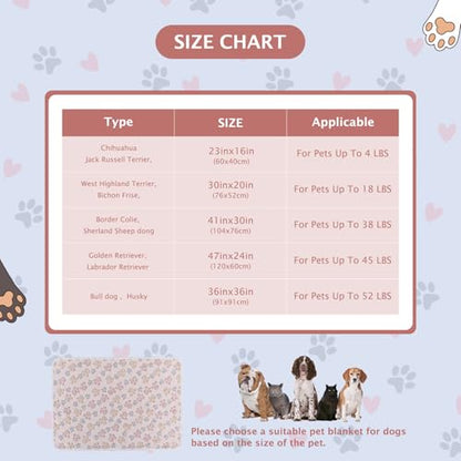 6 Pack Small Dog Blanket, Super Soft Warm Pet Cover Blankets, Paw Print Puppy Fleece Flannel Blanket for Small Medium Dogs and Cats MW003 - color: Beige Paw, size: 6 Pack of 24x47 Inches