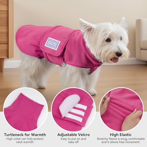 cyeollo XXL Dog Sweater, Fleece Doggy Sweaters Stretchy Turtleneck Doggie Sweatshirt Soft Warm Winter Coat Fall Autumn Pet Clothes for Large Dogs Girl, Pink 2XL - color: Pink, size: XX-Large