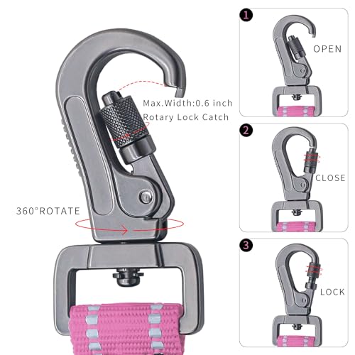 12 Inch Short Training Dog Leash with Padded Handle for Large Dogs, Lead with Locking Carabiner Clip, Strong Training Leash (Pink, 12 Inch) - color: Pink
