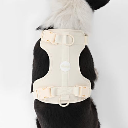 HNS1003L Arlo Large Adjustable Soft Padded No Pull Pet Harness with 3 Buckles and 3 Leash Clips, Bailey - color: Almond, size: Large (Chest: 24 - 37")