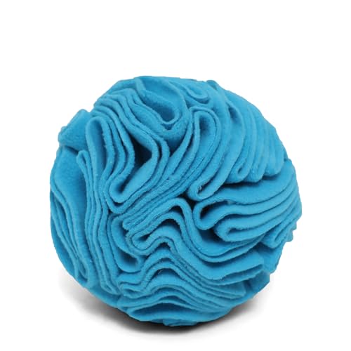Blue Snuffle Ball for Dogs, Bright Color Slow Feeder Interactive Toy, Mental Enrichment Puzzle Game for Anxiety Relief & Indoor Fun, Machine Washable for Small Medium Large Dogs - color: Blue, size: Medium