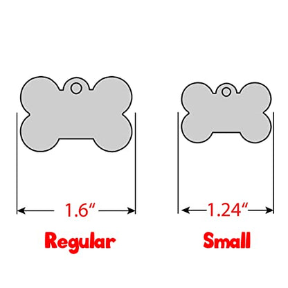 Personalized Dog Tag with 5 Lines of Custom Deep Engraved Durable Stainless Steel Pet ID Name Tag Designer Small Size Bone - size: Small, style: Bone