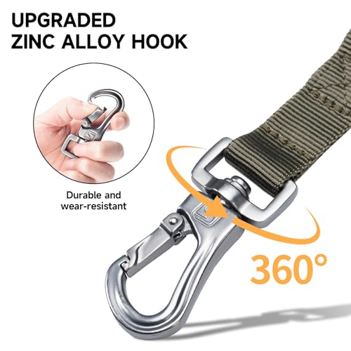 Excellent Elite Spanker Tactical Bungee Dog Leash Military Adjustable Dog Leash Quick Release Elastic Leads Rope with 2 Control Handle(Ranger Green) - color: Ranger Green