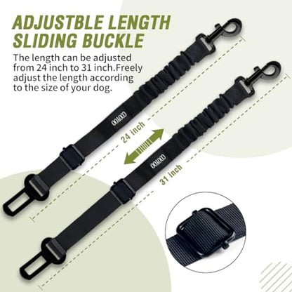 Dog Seat Belt,Retractable Dog Car Harness Seat Belt for Car Adjustable Nylon Pet Safety Seat Belts Heavy Duty & Elastic Bungee Buffer - color: 10-Light Green
