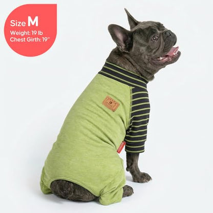 KYEESE Dog Pajamas, Soft Dog Pajamas for Small Dogs Boy Girl, Comfy Dogs PJS Lightweight Onesie Clothes, Stretchy Jammies Pet Sleepwear, Pet Jumpsuit Outfit, Green, L - color: 03# Green, size: Large (15-22lbs)