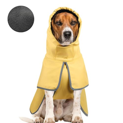 Medium Dog Raincoat Waterproof - Adjustable Dog Poncho Raincoat Lightweight Rain Jacket with Soft Lining for Medium Dog Yellow (Medium) - size: Medium