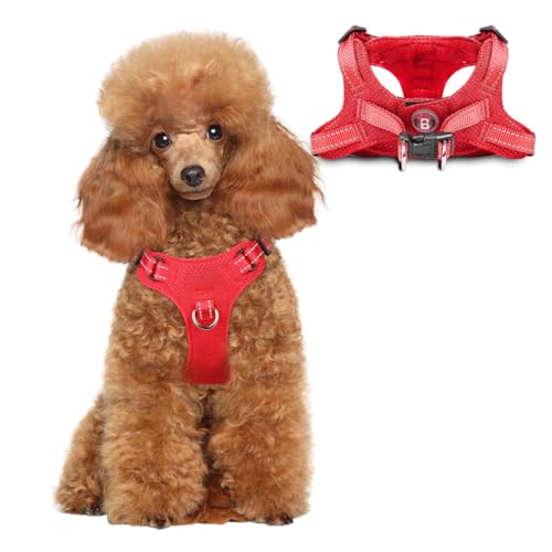 Dog Harness Step in Dog Vest Harness, Reflective Adjustable Puppy No Pull Harness Breathable Soft for Small and Medium Dogs Cats, Red, XS - color: Red, size: X-Small