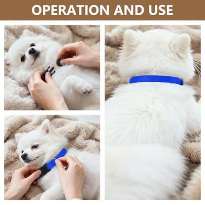 Ultramarine Adjustable Pet Collar, 2 Pack Small Dog Collar with Bell - color: Ultramarine
