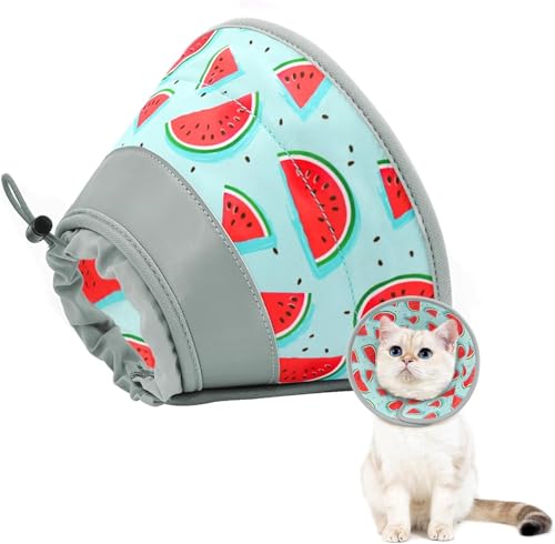 Cat Cone Collar Soft to Stop Licking, Adjustable, Foldable Lightweight Kitten Cones After Surgery Recovery for Cats & Kittens, Cat Cone Alternative, Easy Eating (Blue, S) - color: Blue, size: S